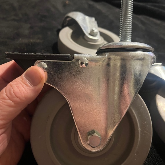3 Heavy Duty Swivel Caster Wheels . 1”x5” w/ washers, bolts and wrench . New - Picture 4 of 8